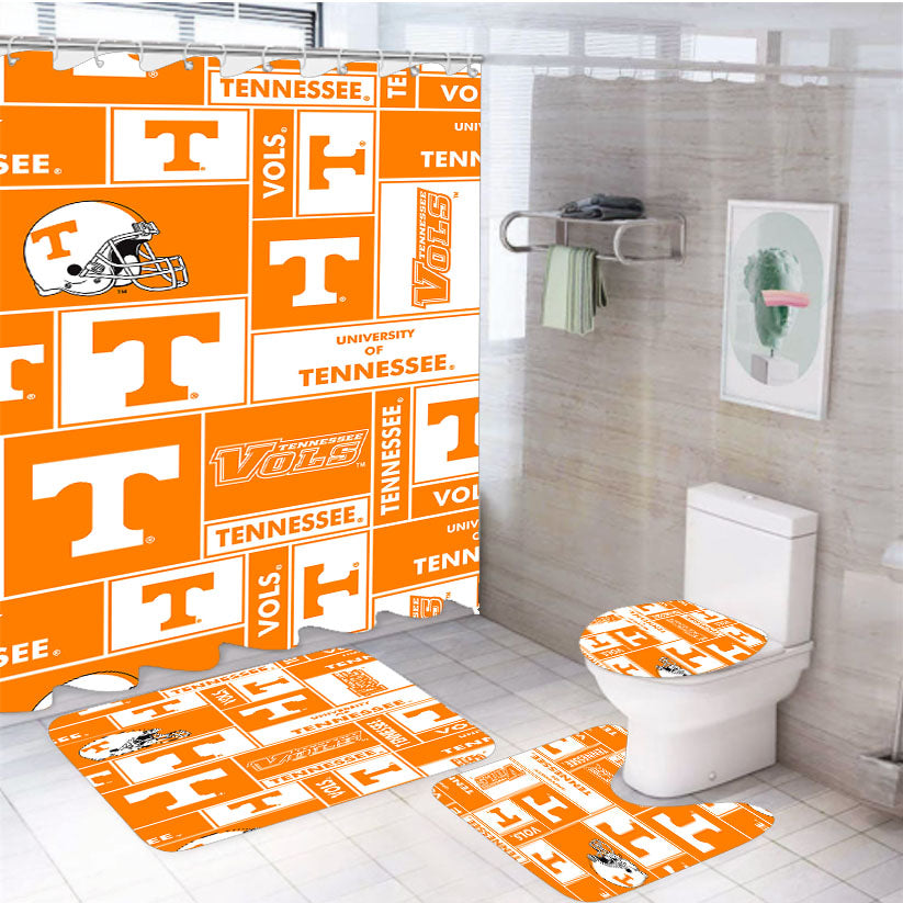 University Of Tennessee Helmet 4Pcs Bathroom Set Shower Curtain