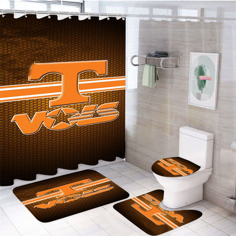 University Of Tennessee Ut Vols Logo 1 4Pcs Bathroom Set Shower Curtain