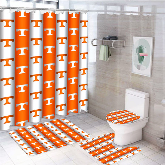 University Of Tennessee Vols Line 4Pcs Bathroom Set Shower Curtain