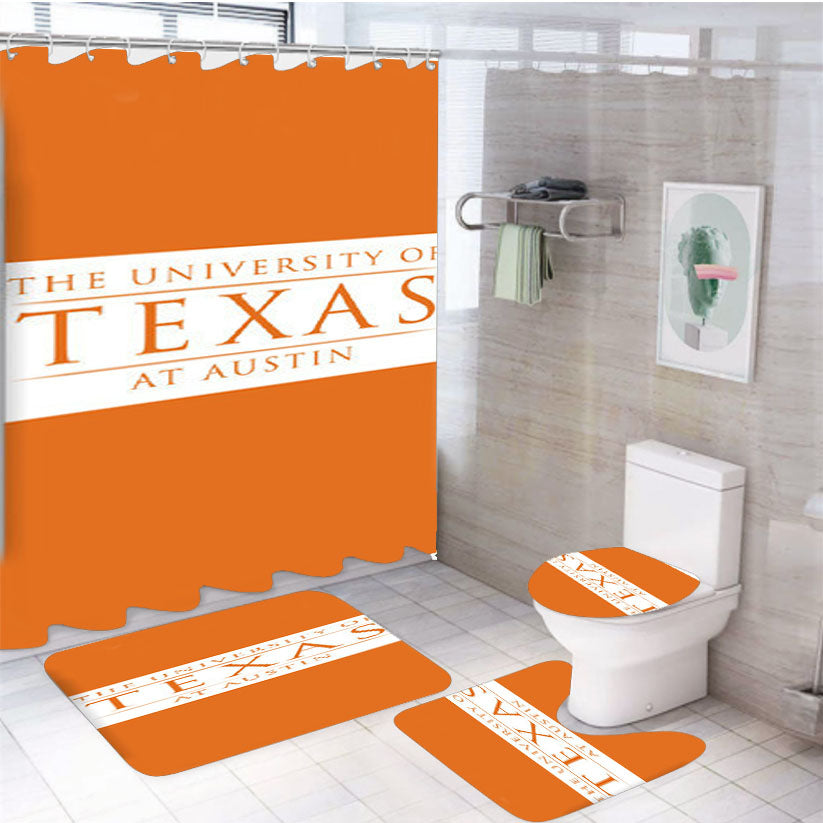 University Of Texas Austin Logo 4Pcs Bathroom Set Shower Curtain