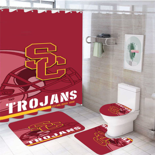 Usc Trojans Est 1880 4Pcs Bathroom Set Shower Curtain