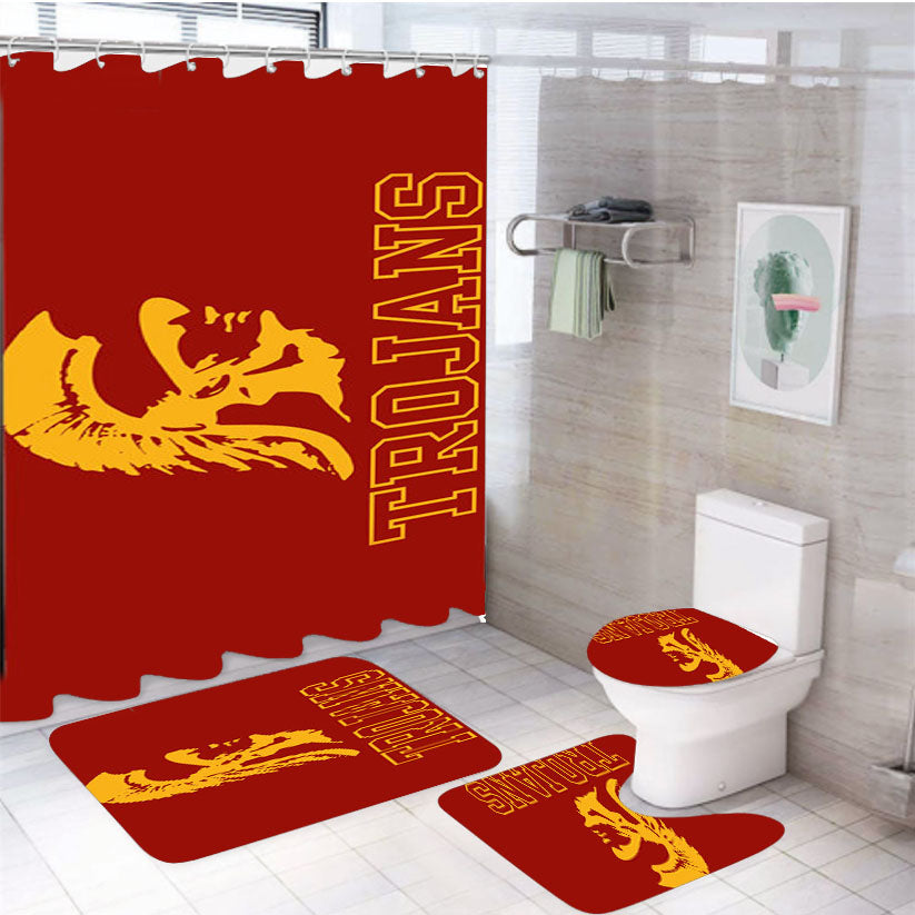 Usc Trojans Football Logo 4Pcs Bathroom Set Shower Curtain