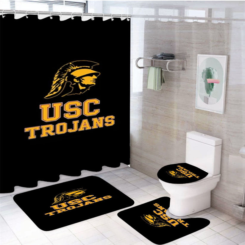 Usc Trojans Logo 4Pcs Bathroom Set Shower Curtain