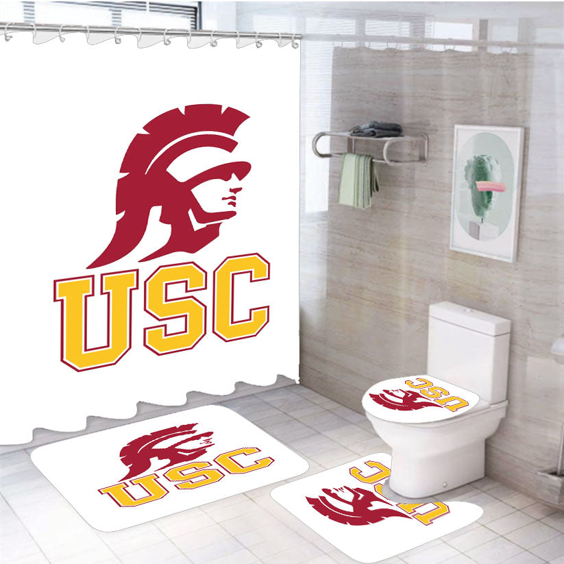 Usc Trojans New 4Pcs Bathroom Set Shower Curtain