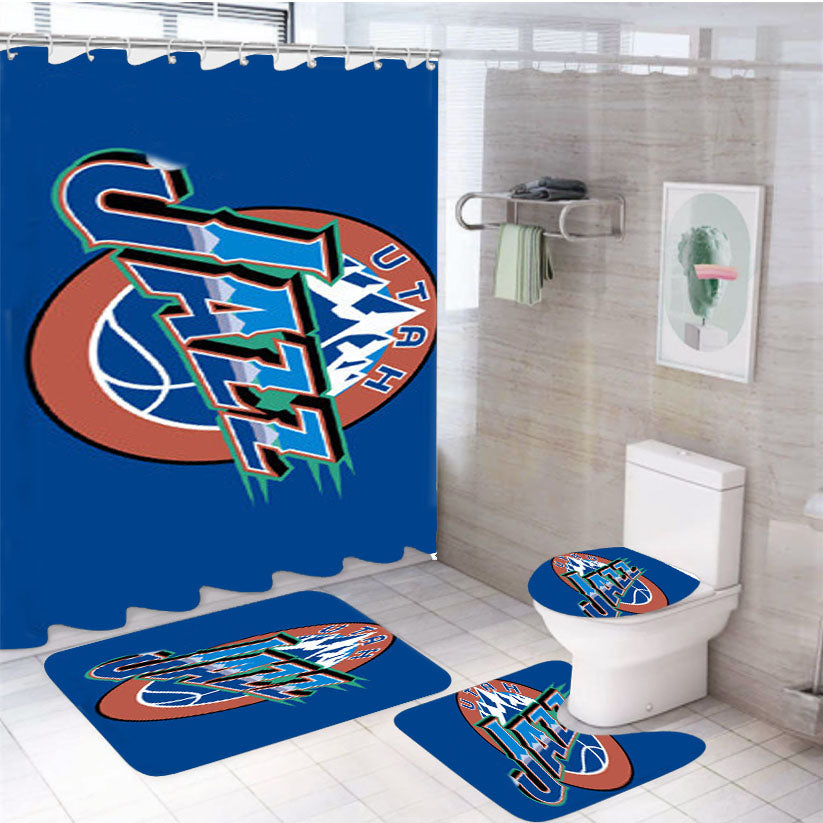 Utah Jazz 4Pcs Bathroom Set Shower Curtain