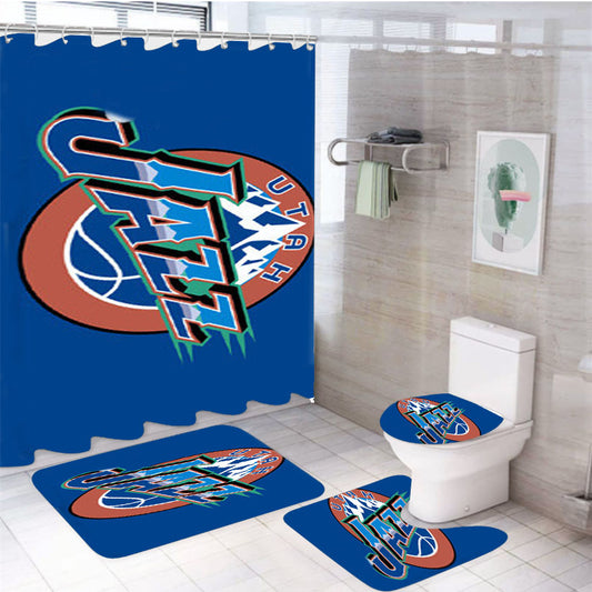 Utah Jazz 4Pcs Bathroom Set Shower Curtain