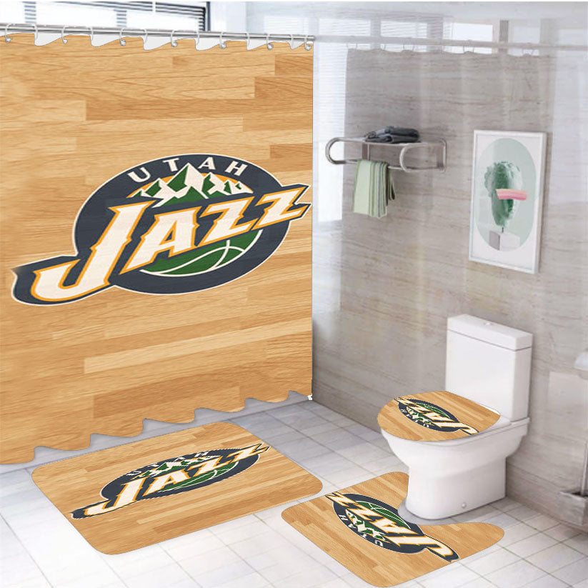 Utah Jazz Nba 4Pcs Bathroom Set Shower Curtain
