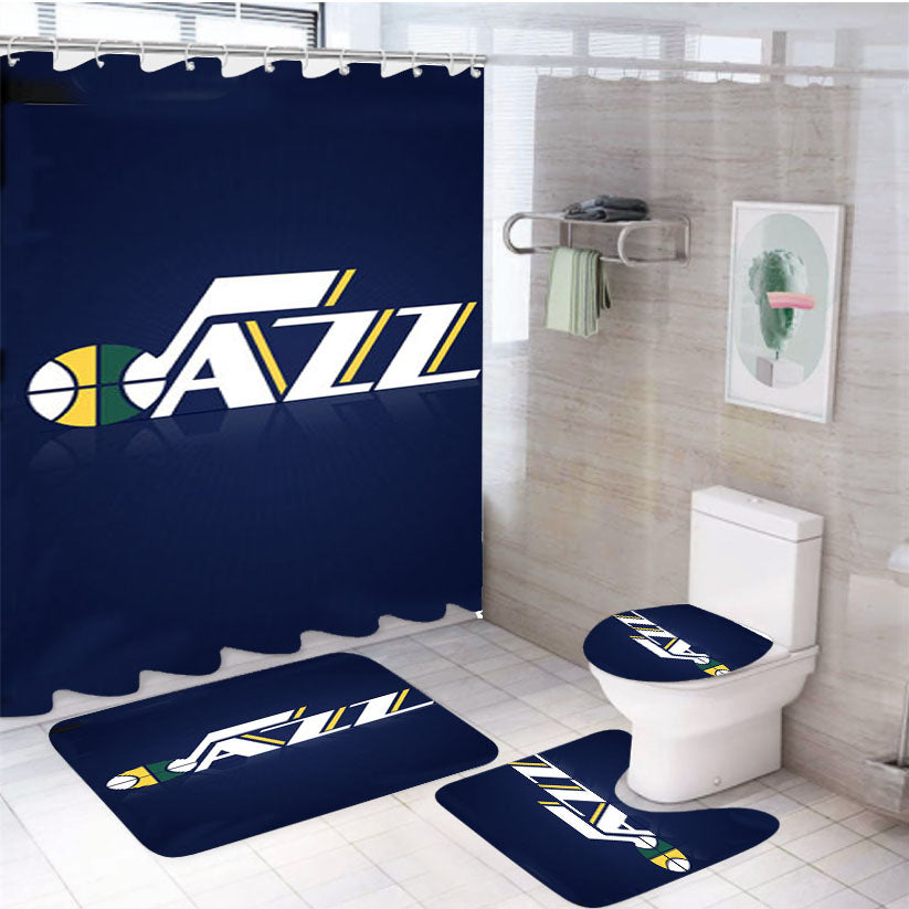 Utah Jazz New 4Pcs Bathroom Set Shower Curtain