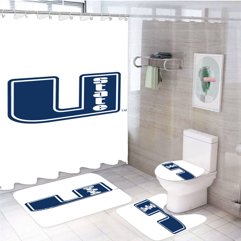 Utah State Aggies Art 4Pcs Bathroom Set Shower Curtain