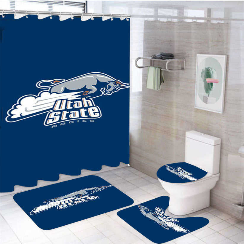 Utah State Aggies Icon 4Pcs Bathroom Set Shower Curtain