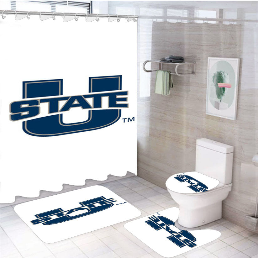 Utah State Football 4Pcs Bathroom Set Shower Curtain