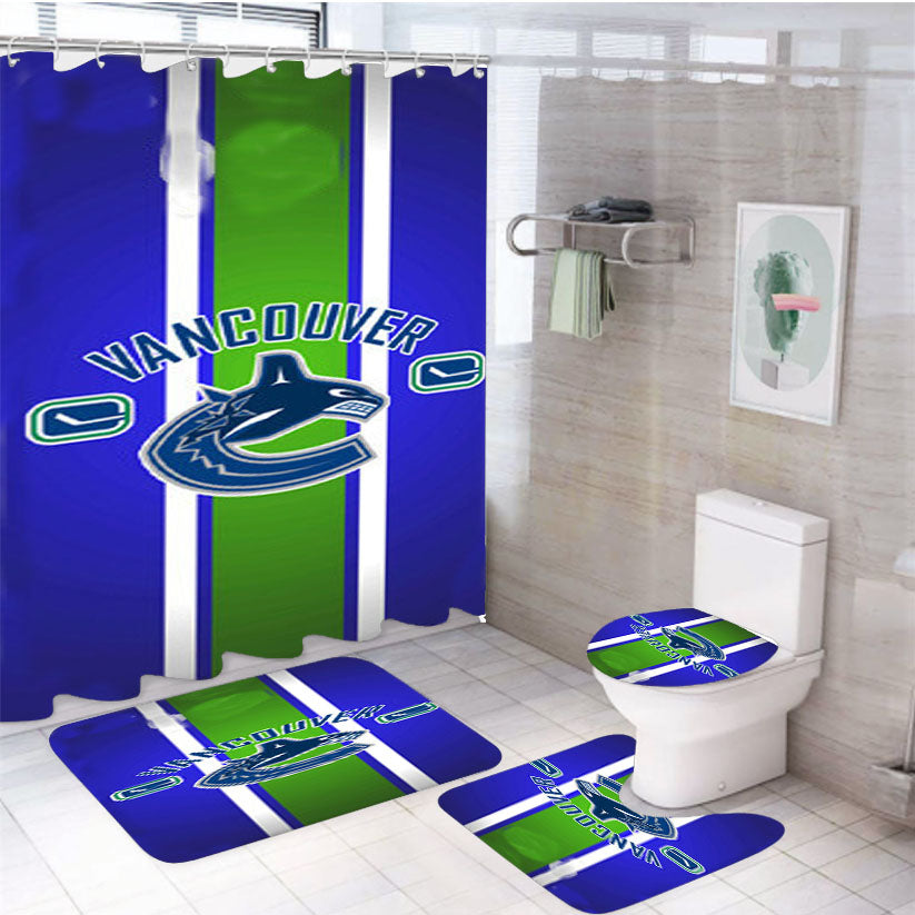 Vancouver Canucks 4Pcs Bathroom Set Shower Curtain