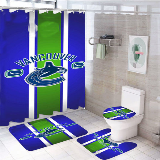 Vancouver Canucks 4Pcs Bathroom Set Shower Curtain