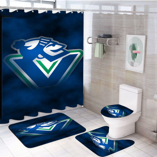 Vancouver Smoke 4Pcs Bathroom Set Shower Curtain