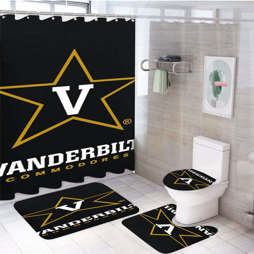Vanderbilt Commodores Logo 4Pcs Bathroom Set Shower Curtain