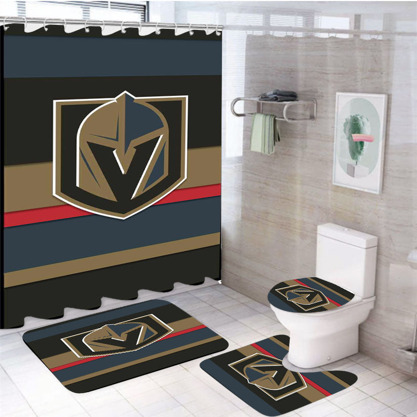 Vegas Golden Knight Logo 2 4Pcs Bathroom Set Shower Curtain