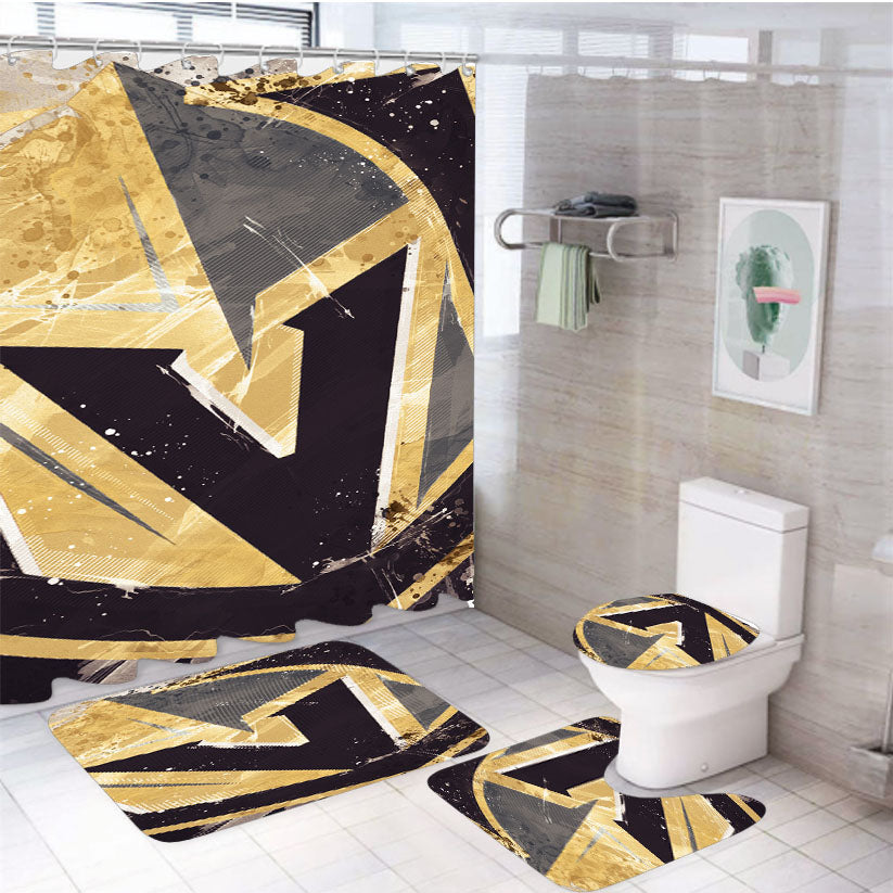 Vegas Golden Knights Art Logo 4Pcs Bathroom Set Shower Curtain