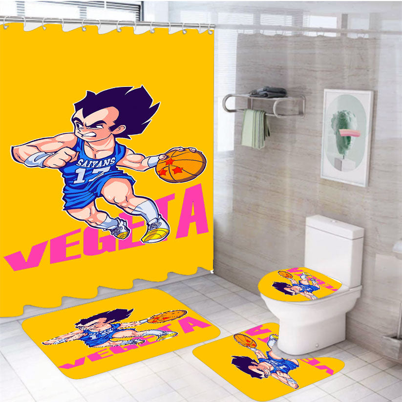 Vegeta Nba Basket 4Pcs Bathroom Set Shower Curtain