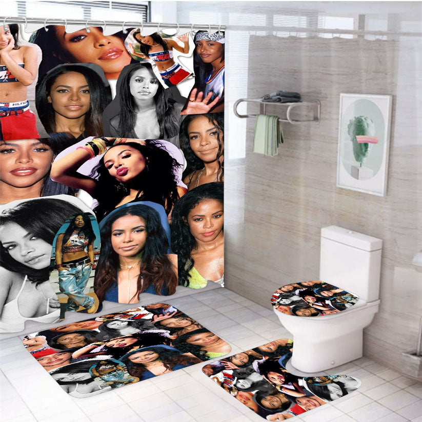 Victoria Martin Collage 4Pcs Bathroom Set Shower Curtain