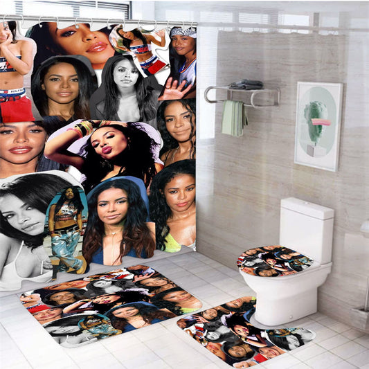 Victoria Martin Collage 4Pcs Bathroom Set Shower Curtain