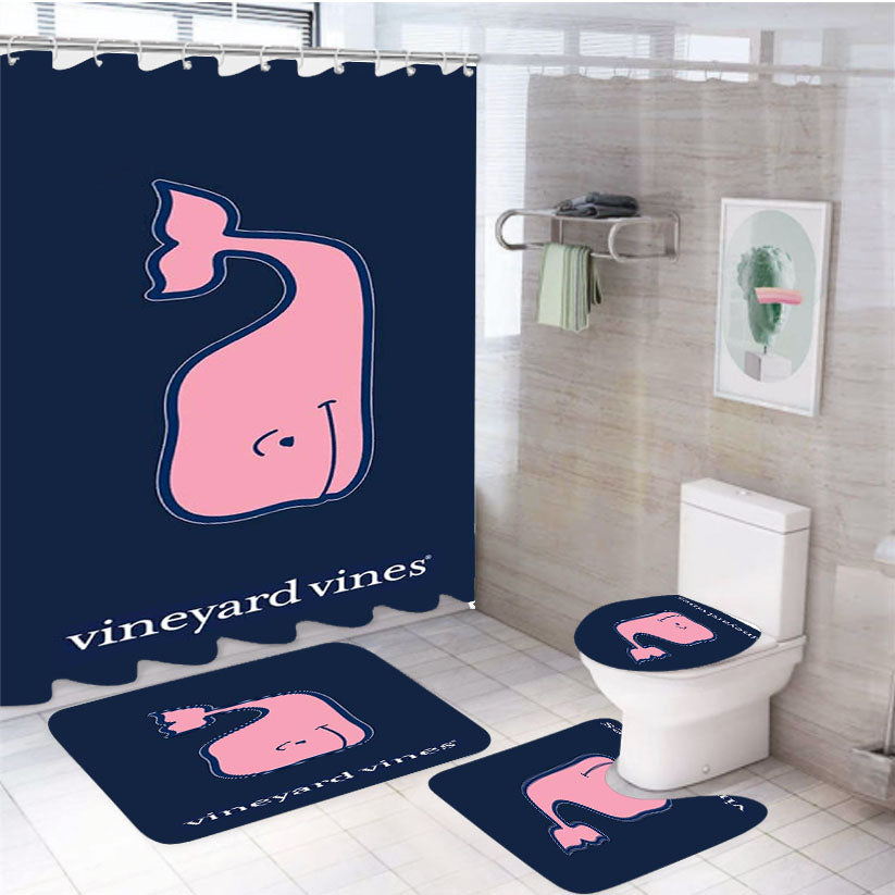 Vineyard Vines 4Pcs Bathroom Set Shower Curtain