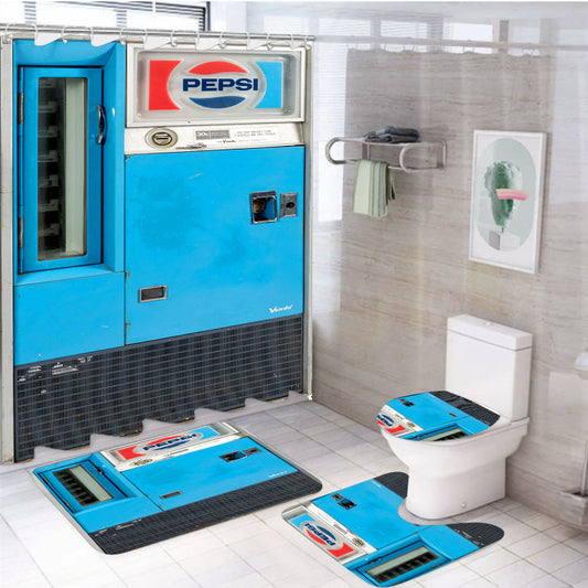Vintage Pepsi Vending Machine 4Pcs Bathroom Set Shower Curtain