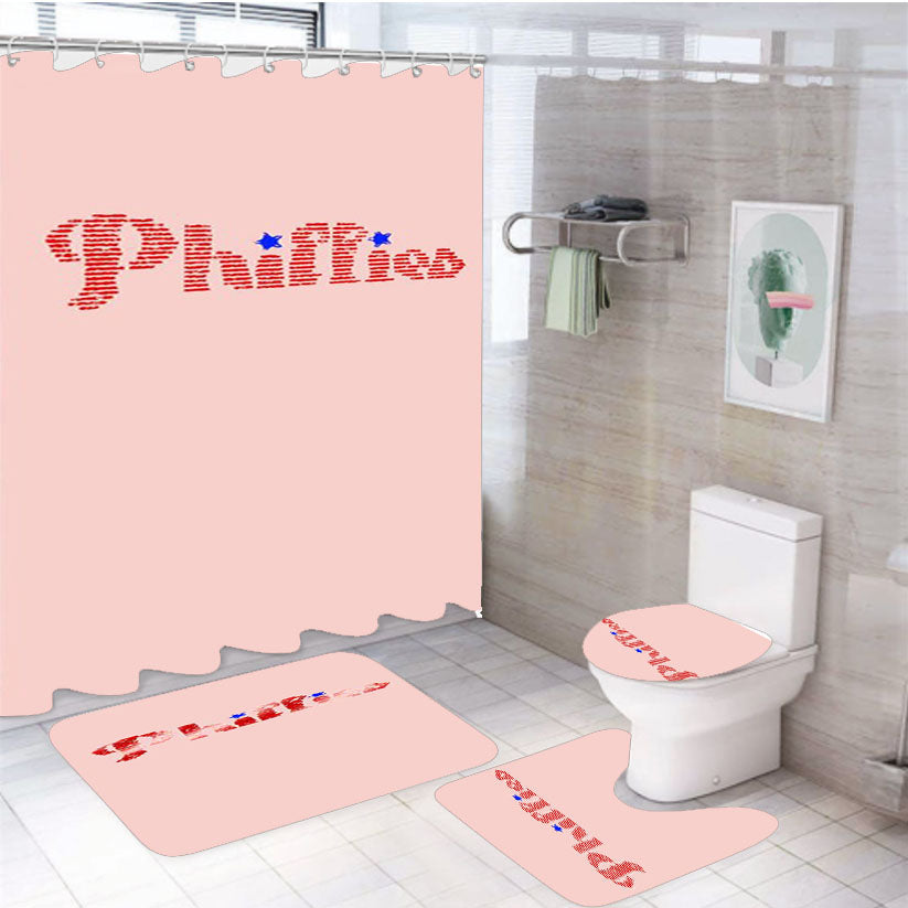 Vintage Philadelphia Phillies Legends Gear Team Gift 4Pcs Bathroom Set Shower Curtain