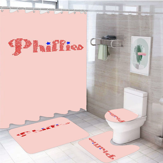 Vintage Philadelphia Phillies Legends Gear Team Gift 4Pcs Bathroom Set Shower Curtain