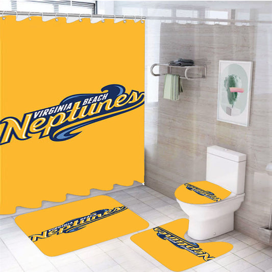 Virginia Beach Neptunes Baseball Logo Yelow 4Pcs Bathroom Set Shower Curtain