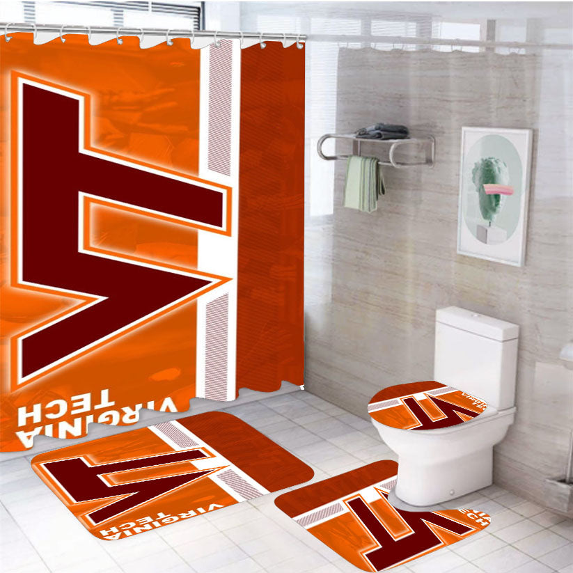Virginia Tech Logo 4Pcs Bathroom Set Shower Curtain