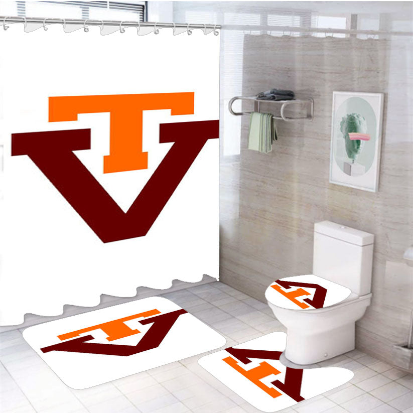 Virginia Tech Vt 4Pcs Bathroom Set Shower Curtain