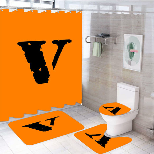 Vlone 4Pcs Bathroom Set Shower Curtain