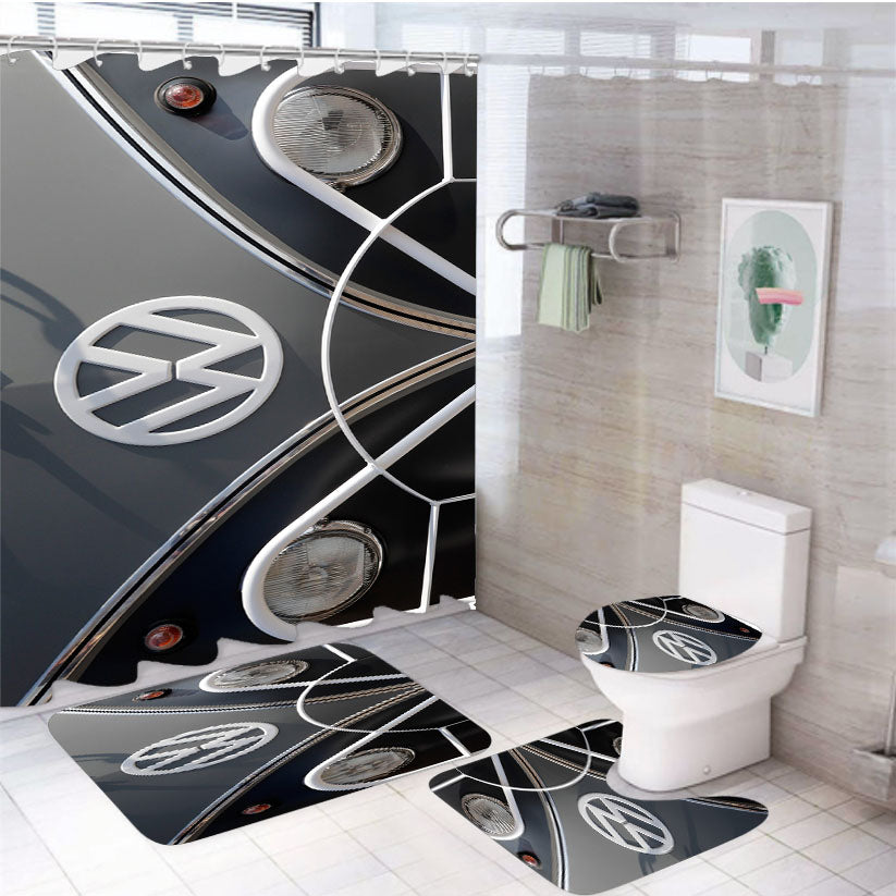 Vw Minibus Volkswagen 4Pcs Bathroom Set Shower Curtain
