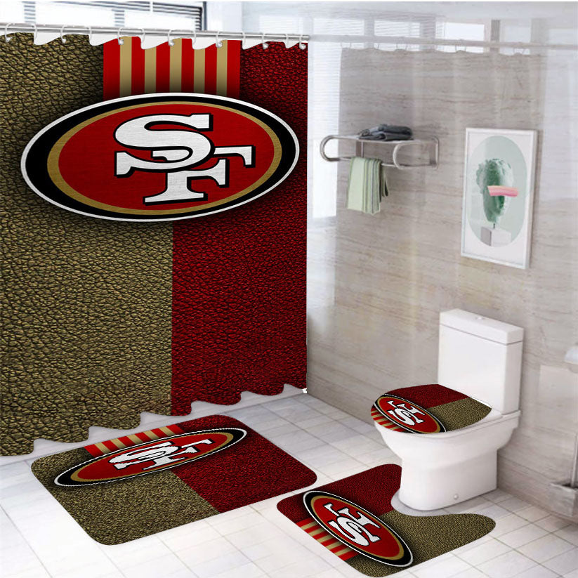 Wallpaper Sport Logo Nfl San Francisco 49Ers 4Pcs Bathroom Set Shower Curtain