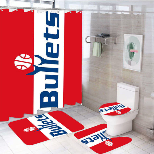 Washington Bullets 1987 Logo 4Pcs Bathroom Set Shower Curtain