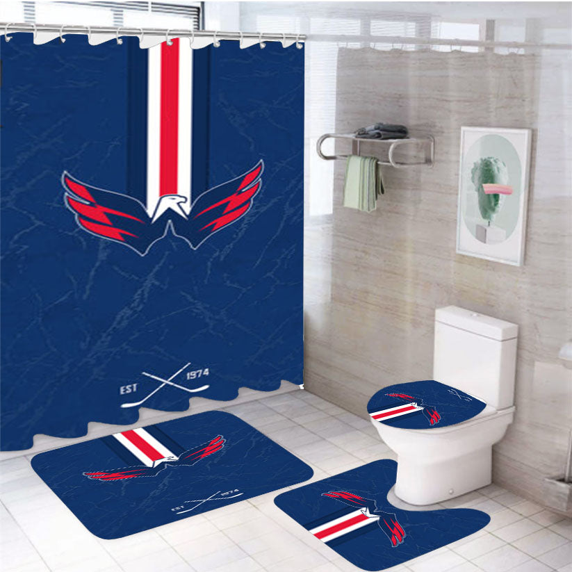 Washington Capitals Est 1974 4Pcs Bathroom Set Shower Curtain