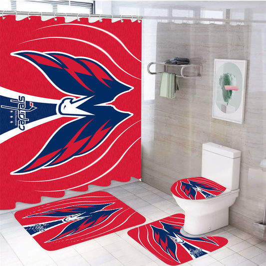Washington Capitals Logo 4Pcs Bathroom Set Shower Curtain