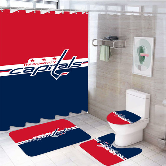 Washington Capitals Minimalist 4Pcs Bathroom Set Shower Curtain