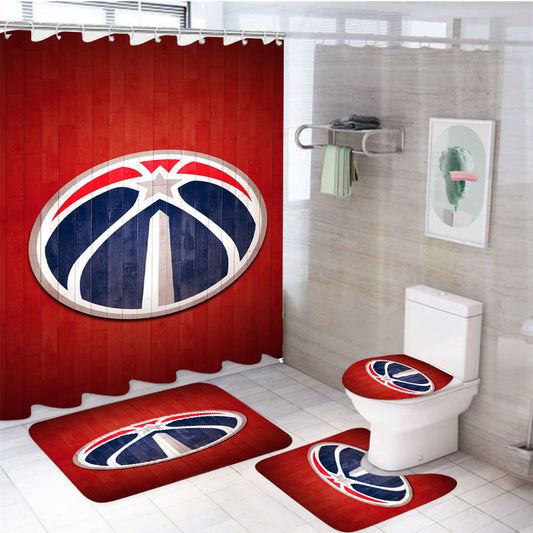 Washington Wizard Hardwood 4Pcs Bathroom Set Shower Curtain