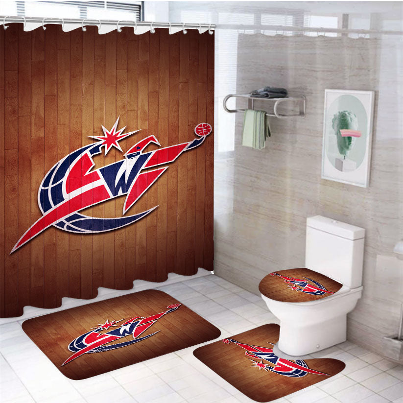 Washington Wizard Hardwood 2 4Pcs Bathroom Set Shower Curtain