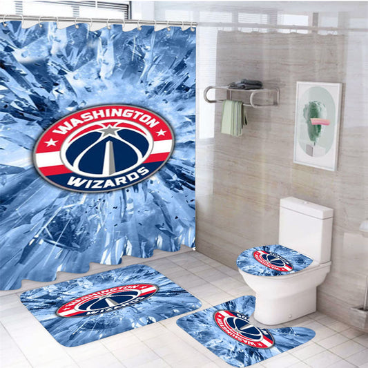 Washington Wizards Crystal 4Pcs Bathroom Set Shower Curtain