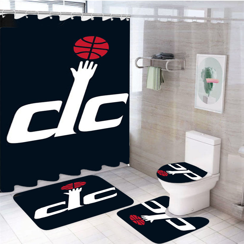 Washington Wizards Dc 4Pcs Bathroom Set Shower Curtain