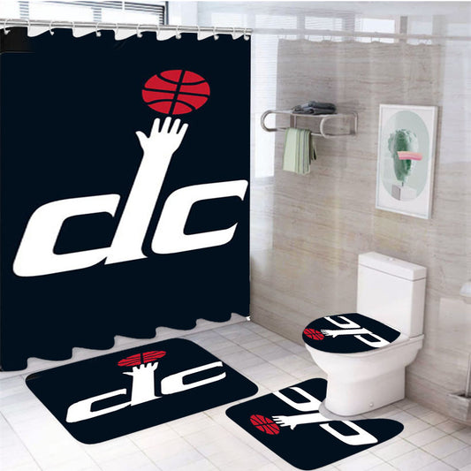 Washington Wizards Dc 4Pcs Bathroom Set Shower Curtain