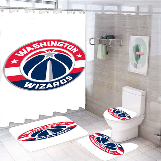 Washington Wizards Icon 4Pcs Bathroom Set Shower Curtain