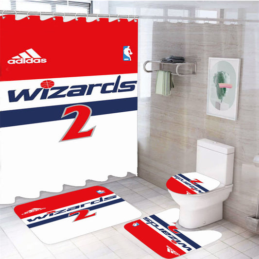 Washington Wizards New Jersey 4Pcs Bathroom Set Shower Curtain