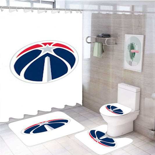 Washington Wizards Symbol White 4Pcs Bathroom Set Shower Curtain