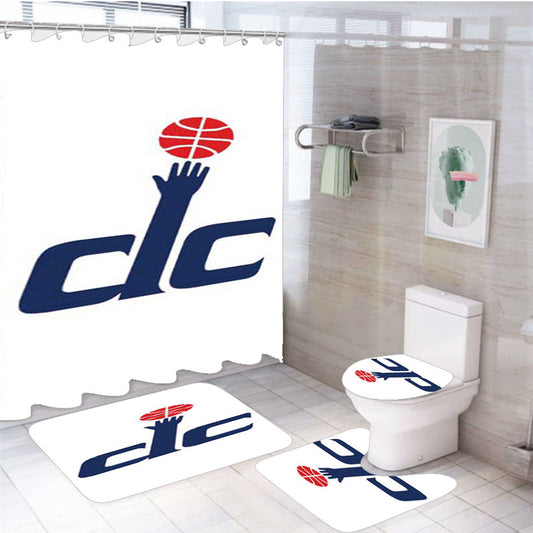 Washington Wizards Vintage Dc Logo 4Pcs Bathroom Set Shower Curtain
