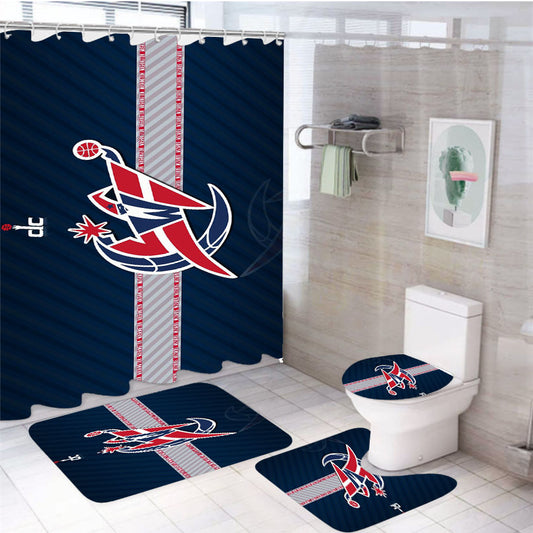 Washington Wizards Wallpaper 4Pcs Bathroom Set Shower Curtain