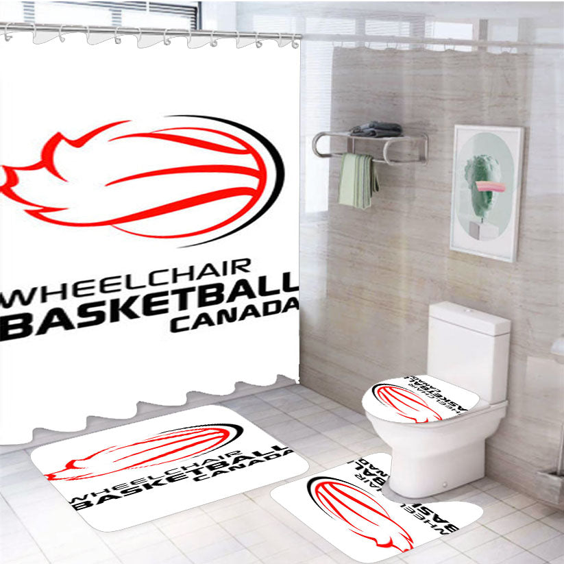 Wheel Chair Basketball Canada Logo 4Pcs Bathroom Set Shower Curtain