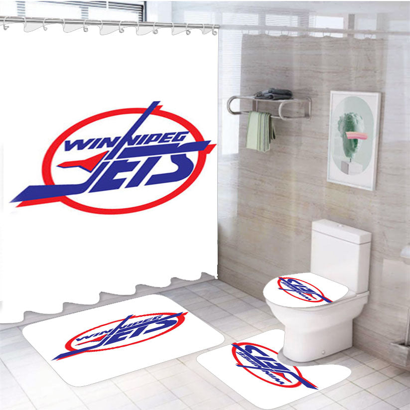 Winnipeg Jets Art 4Pcs Bathroom Set Shower Curtain